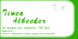 timea albecker business card